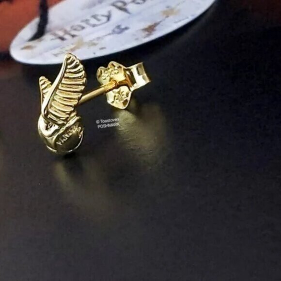 Pandora Harry Potter Golden Snitch Stud Earrings Gold-Plated - Picture 4 of 6